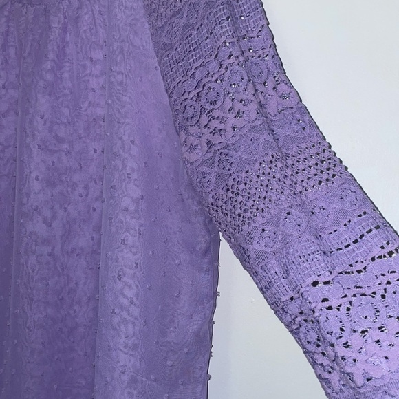 Lavender Swiss Dots Blouse- S/M - Picture 2 of 2